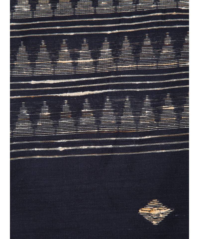 Women's black cotton silk handloom sarees With Blouse