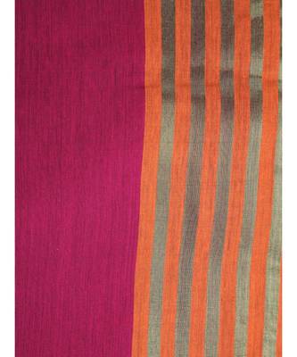 Women's black cotton silk handloom sarees With Blouse 4