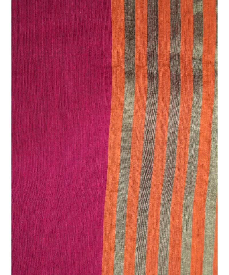 Women's black cotton silk handloom sarees With Blouse