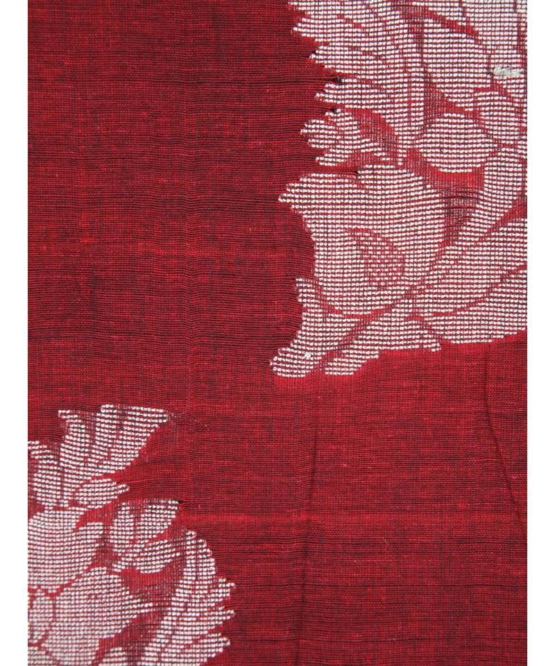 Women's maroon pure cotton handloom sarees With Blouse