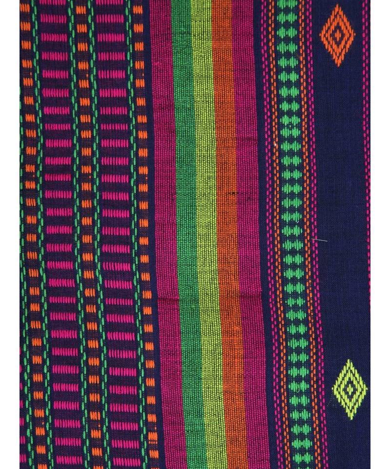 Women's blue pure cotton handloom sarees With Blouse