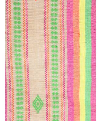 Women's beige pure cotton handloom sarees With Blouse 4