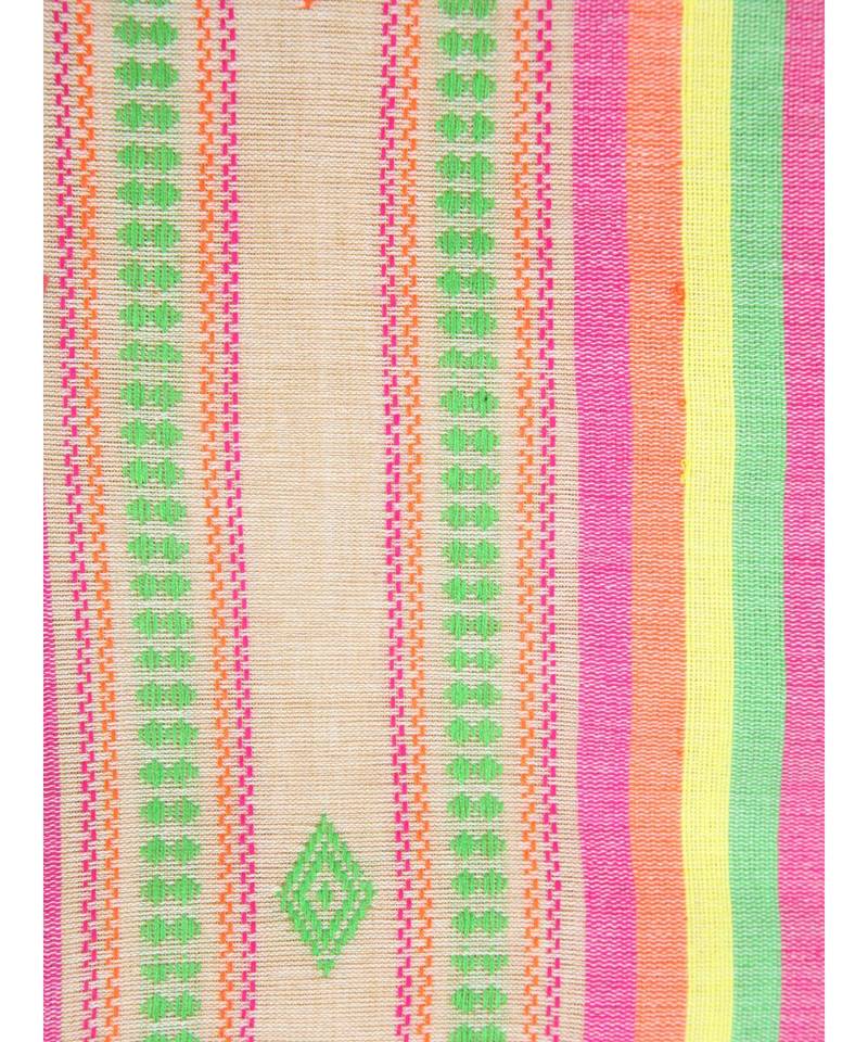 Women's beige pure cotton handloom sarees With Blouse