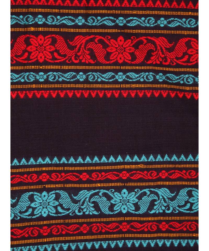 Women's navy blue pure cotton handloom sarees With Blouse