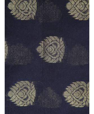 Women's black cotton silk handloom sarees With Blouse 4