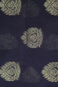 Women's black cotton silk handloom sarees With Blouse