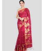 Women's multicolor cotton silk handloom sarees With Blouse