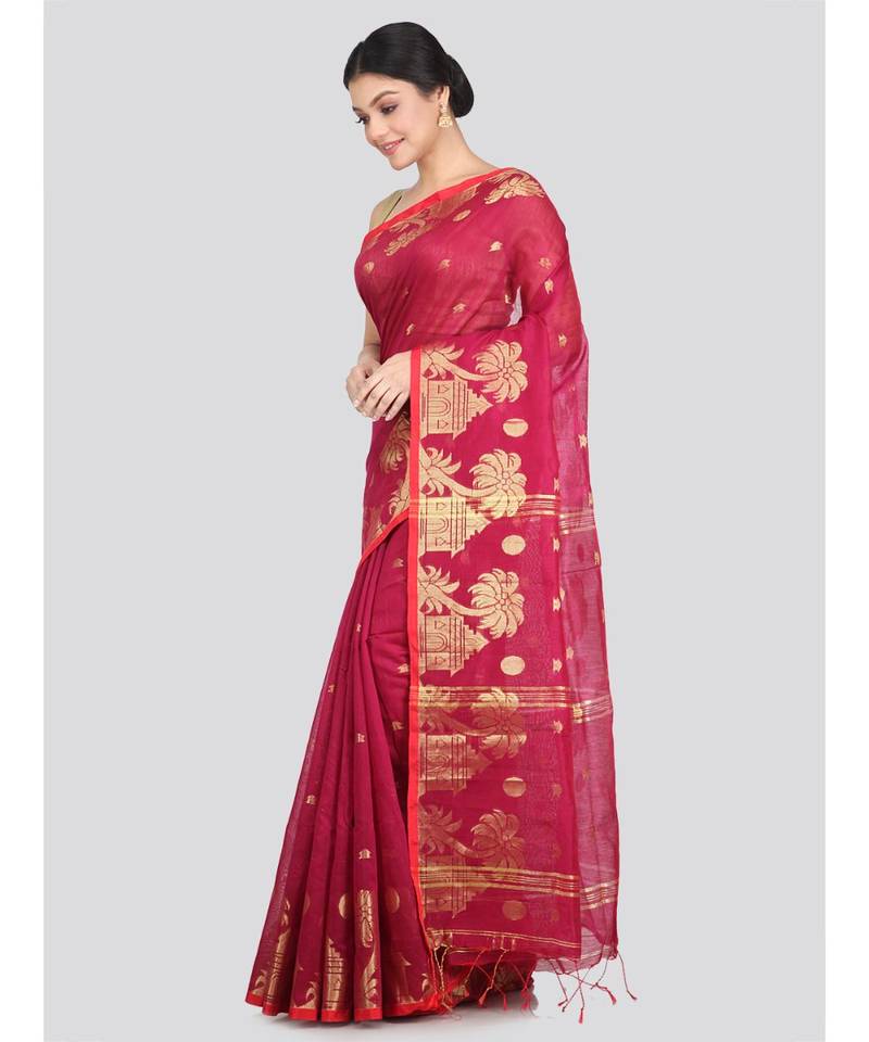 Women's multicolor cotton silk handloom sarees With Blouse
