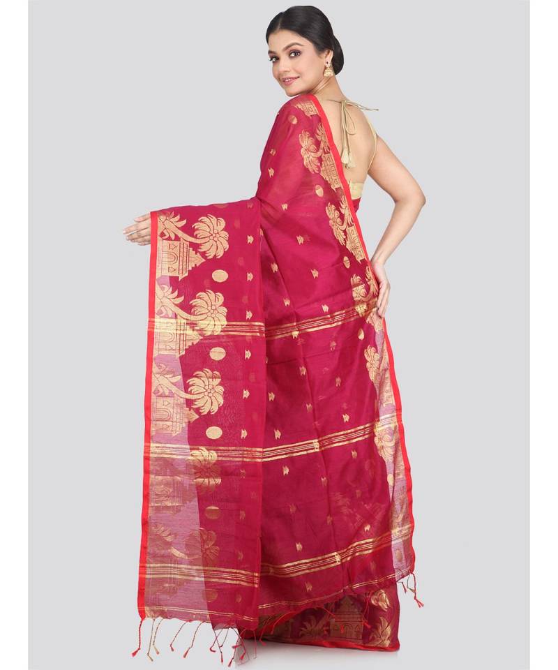 Women's multicolor cotton silk handloom sarees With Blouse