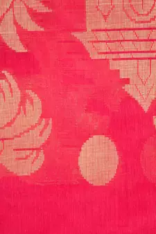 Women's red cotton silk handloom sarees With Blouse