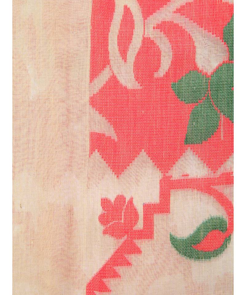 Women'S Beige Pure Cotton Jamdani Sarees Without Blouse