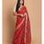 Printed Cotton Blend Saree with blouse in Red