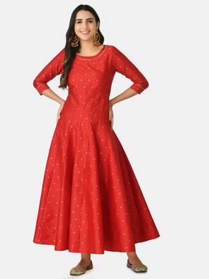 Auretta Fashion Women Printed Anarkali Gown 1