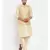 Men Beige & Beige Kurta with Churidar & Embroidered Nehru Jacket