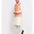Men Cream Kurta and Churidar with Embroidered Peach Nehru jacket