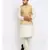 Men Cream Kurta and Churidar with Embroidered Fawn Nehru jacket