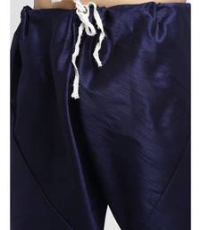 Men Navy Blue Kurta and Churidar with Embroidered Red Nehru jacket