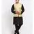 Men Black Kurta and Churidar with Embroidered Fawn Nehru jacket