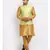 Men Gold Kurta and Churidar with Embroidered Lime Green Nehru jacket