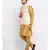 Men Gold Kurta and Churidar with Embroidered Cream Nehru jacket