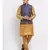 Men Gold Kurta and Churidar with Embroidered Navy Blue Nehru jacket
