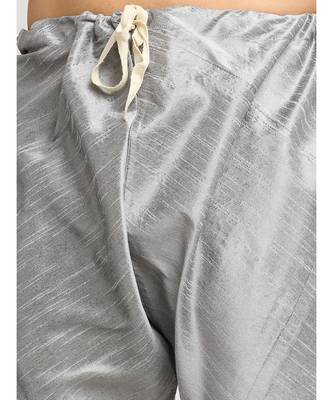 Men Silver Kurta and Churidar with Embroidered Navy Blue Nehru jacket 2