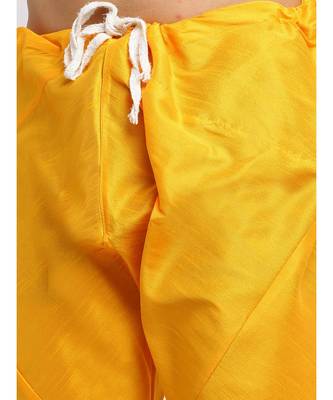 Men yellow Kurta and Churidar with Embroidered Red Nehru jacket 2