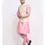Men Pink Kurta and Churidar with Embroidered Cream Nehru jacket