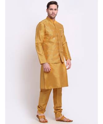 Men old Silk Kurta & Churidar with Jacket 1