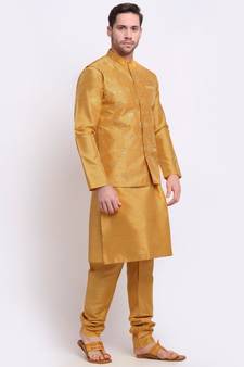 Men old Silk Kurta & Churidar with Jacket