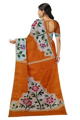 hand batik mulberry silk mark saree and blouse piece with silk mark 3