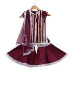 Wine mirror work kurta sarara