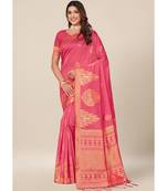 Pink Silk Blend with Thread Work Daily & Party Wear Designer Saree with blouse