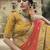 Yellow dori, zari and thread embroidered with stone work satin Semi Stitched Lehenga