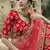 Red dori, zari and thread embroidered with stone work satin semi stitched lehenga