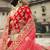 Red dori, zari and thread embroidered with stone work satin Semi Stitched Lehenga