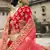 Red dori, zari and thread embroidered with stone work satin semi stitched lehenga