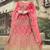 Pink dori, zari and thread embroidered with stone work satin semi stitched lehenga