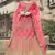 Pink dori, zari and thread embroidered with stone work satin semi stitched lehenga