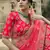 Pink dori, zari and thread embroidered with stone work satin semi stitched lehenga