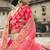 Pink dori, zari and thread embroidered with stone work satin semi stitched lehenga