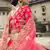 Pink dori, zari and thread embroidered with stone work satin semi stitched lehenga