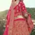Pink dori, zari and thread embroidered with stone work satin semi stitched lehenga