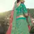 Green dori, zari and thread embroidered with stone work satin semi stitched lehenga