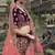 Wine dori, zari and thread embroidered with stone work satin semi stitched lehenga