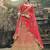 Red dori, zari and thread embroidered with stone work satin semi stitched lehenga