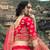 Pink dori, zari and thread embroidered with stone work satin semi stitched lehenga