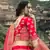 Pink dori, zari and thread embroidered with stone work satin semi stitched lehenga