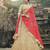 Beige dori, zari and thread embroidered with stone work satin semi stitched lehenga