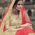 Beige dori, zari and thread embroidered with stone work satin semi stitched lehenga